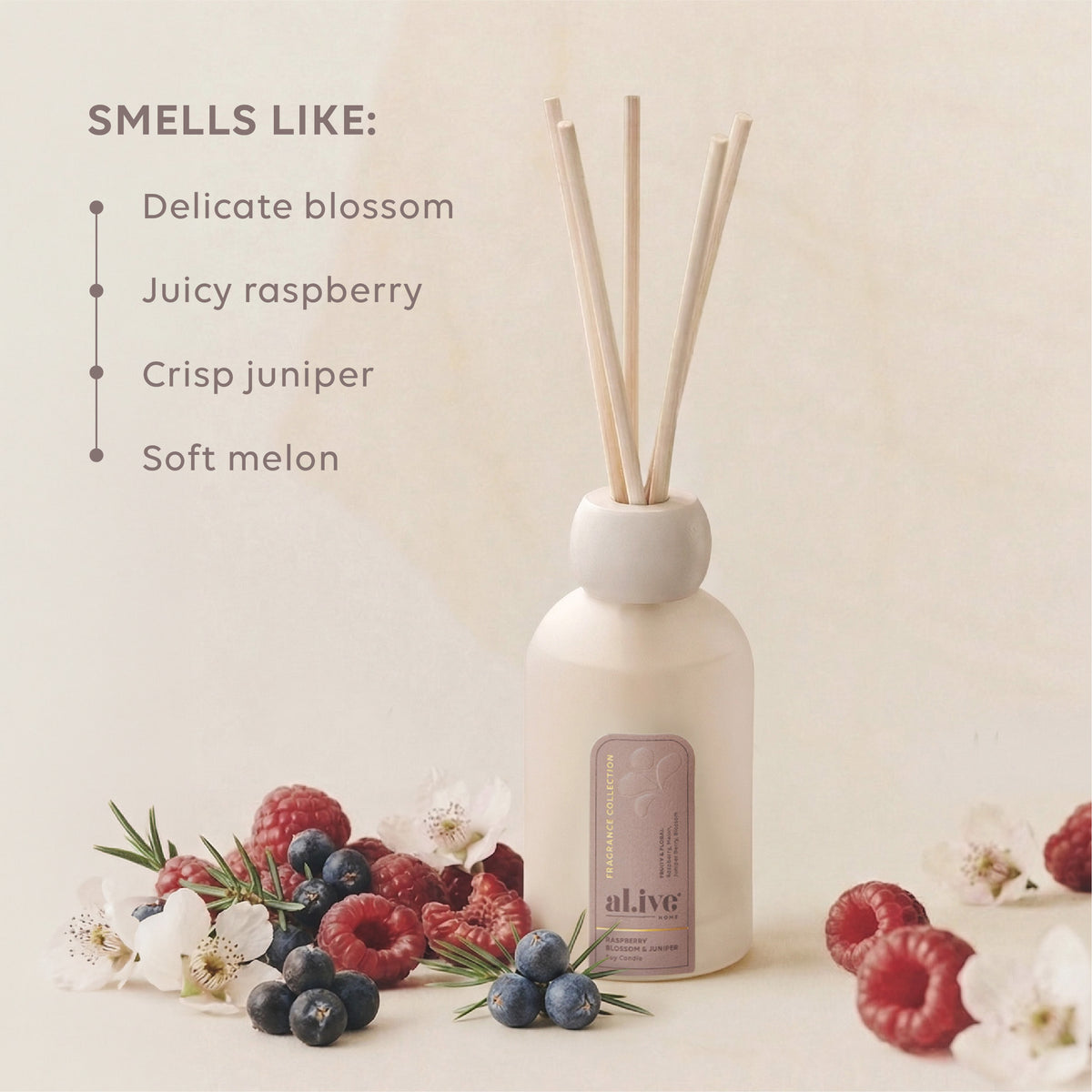 REED DIFFUSER - RASPBERRY BLOSSOM & JUNIPER