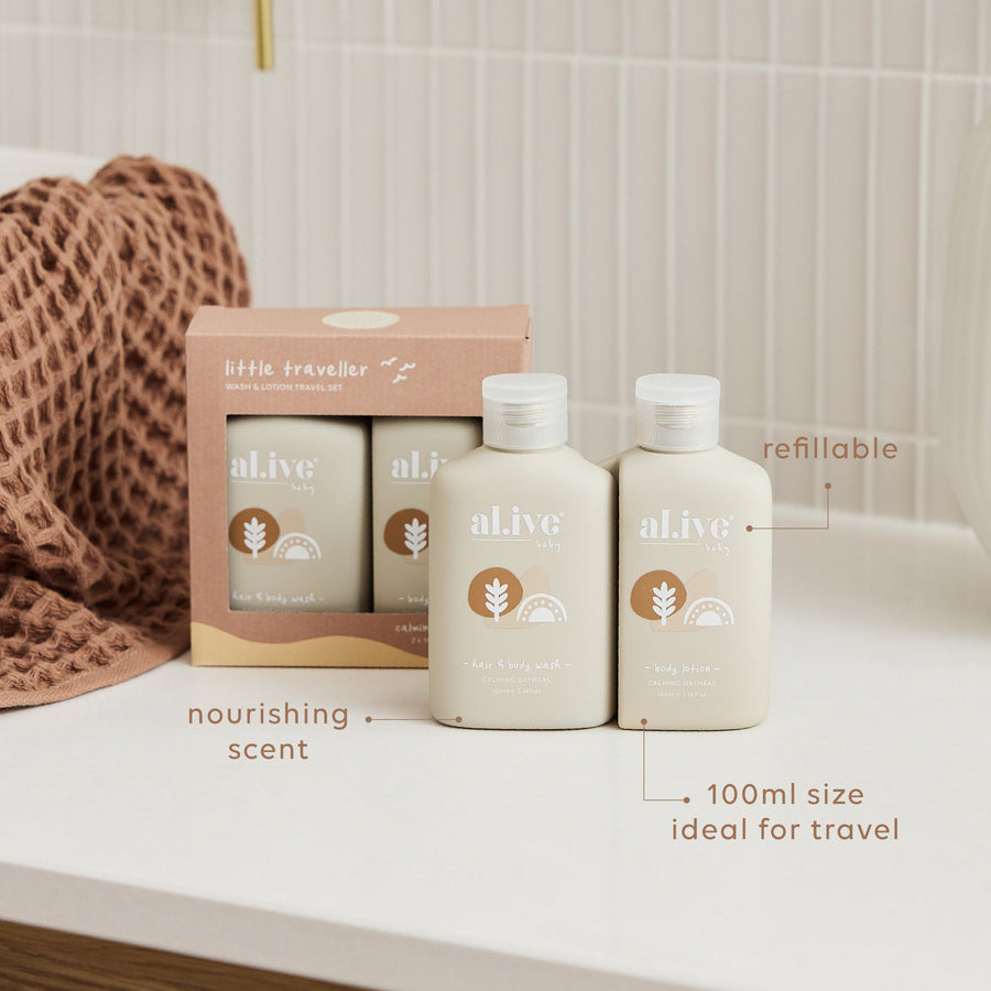 LITTLE TRAVELLER - WASH & LOTION TRAVEL SET