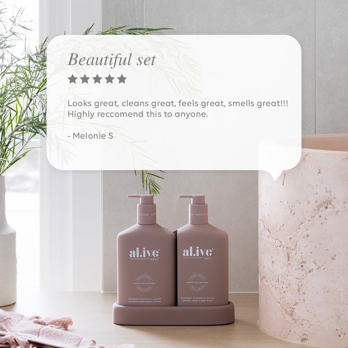 BATHROOM DUO, WASH + LOTION - RASPBERRY BLOSSOM & JUNIPER – al.ive body NZ